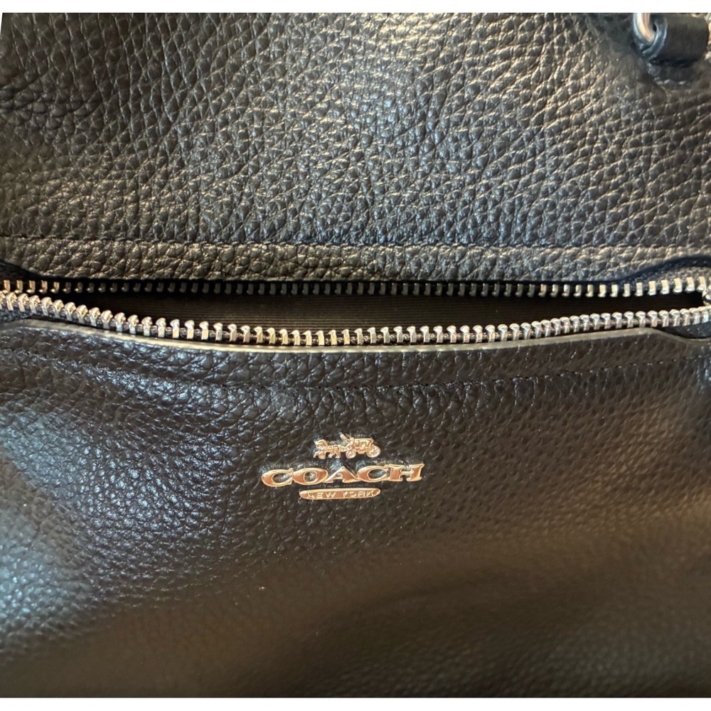 Coach Prairie Satchel Black Pebbled Leather Handbag 79997 Silver Hardware - Picture 7 of 9
